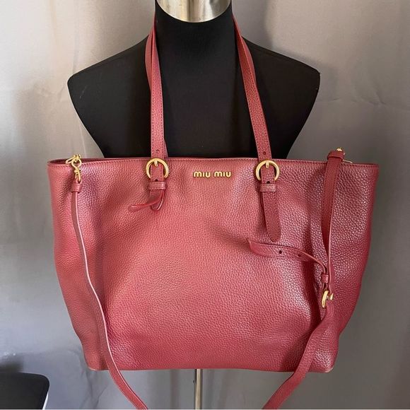 MIU MIU BAG VIT.DAINO RR1905 Leather Shoulder Bag,Tote Bag W Authentication Card - Picture 4 of 16